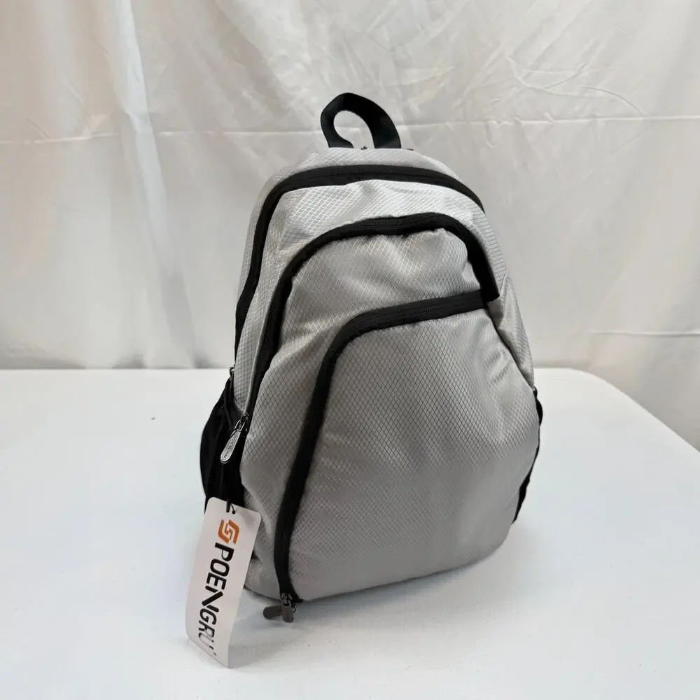 SPOENGRU Small Backpack for Women Men, Convertible Sling Backpack Grey
